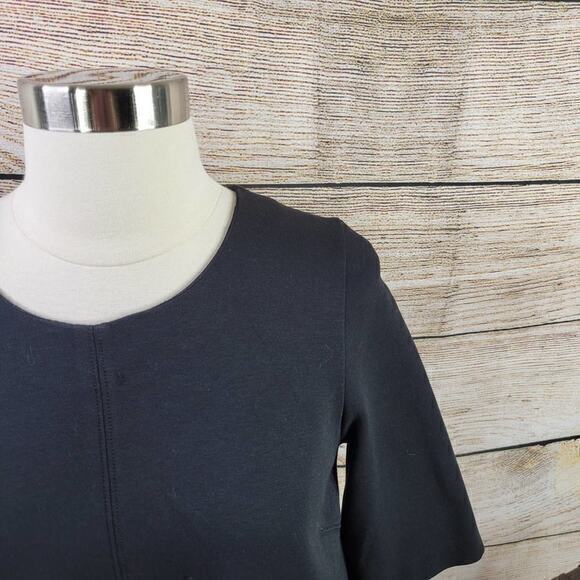 Club Monaco Elbow Length Seed Stitched Black Top Small - Picture 3 of 6